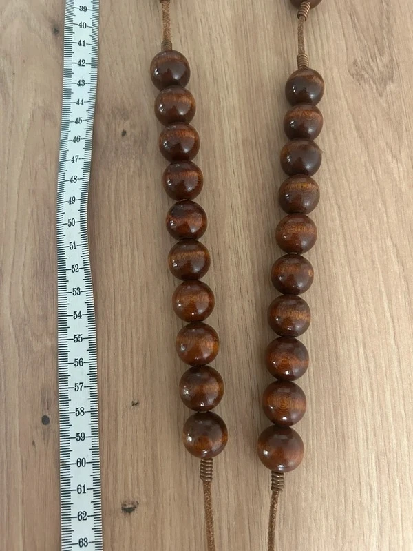 Large wooden and leather monk's rosary or prayer beads – photo 9